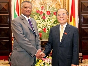 国会主席阮生雄与南非国民议会议长举行会谈 